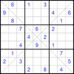 Судоку Х 9х9 #218 средний