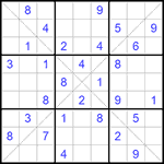 Судоку Х 9х9 #191 трудный