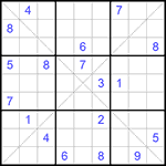 Судоку Х 9х9 #192 трудный