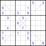 Судоку Х 9х9 #193 трудный