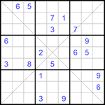 Судоку Х 9х9 #195 трудный