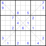 Судоку Х 9х9 #196 трудный