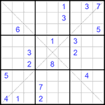 Судоку Х 9х9 #198 трудный