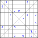 Судоку Х 9х9 #200 трудный