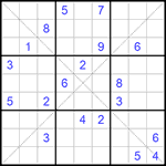 Судоку Х 9х9 #201 трудный