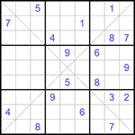 Судоку Х 9х9 #202 трудный
