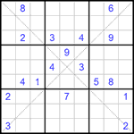 Судоку Х 9х9 #205 трудный