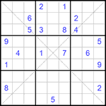 Судоку Х 9х9 #206 трудный