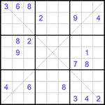 Судоку Х 9х9 #207 трудный