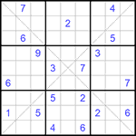 Судоку Х 9х9 #209 трудный