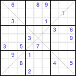 Судоку Х 9х9 #211 трудный