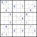 Судоку Х 9х9 #212 трудный