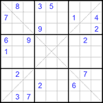 Судоку Х 9х9 #213 трудный