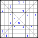 Судоку Х 9х9 #215 трудный
