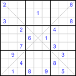 Судоку Х 9х9 #216 трудный