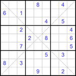 Судоку Х 9х9 #218 трудный