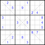 Судоку Х 9х9 #219 трудный