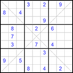 Судоку Х 9х9 #220 трудный