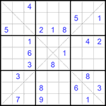 Судоку Х 9х9 #192 очень трудный