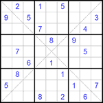 Судоку Х 9х9 #193 очень трудный