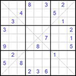 Судоку Х 9х9 #194 очень трудный