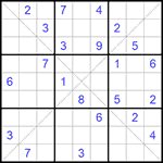 Судоку Х 9х9 #195 очень трудный