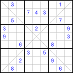 Судоку Х 9х9 #196 очень трудный