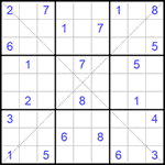 Судоку Х 9х9 #198 очень трудный