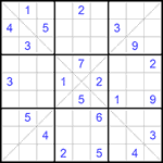 Судоку Х 9х9 #200 очень трудный