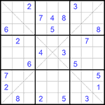 Судоку Х 9х9 #201 очень трудный