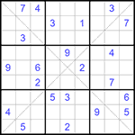 Судоку Х 9х9 #203 очень трудный