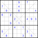 Судоку Х 9х9 #204 очень трудный