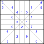 Судоку Х 9х9 #205 очень трудный