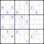 Судоку Х 9х9 #206 очень трудный