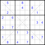 Судоку Х 9х9 #208 очень трудный