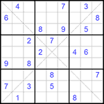 Судоку Х 9х9 #211 очень трудный