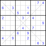 Судоку Х 9х9 #213 очень трудный