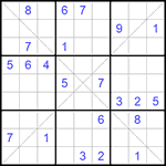 Судоку Х 9х9 #214 очень трудный