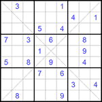 Судоку Х 9х9 #215 очень трудный