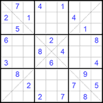 Судоку Х 9х9 #216 очень трудный