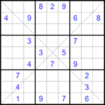 Судоку Х 9х9 #217 очень трудный