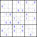 Судоку Х 9х9 #218 очень трудный