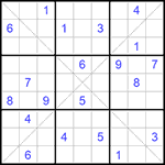 Судоку Х 9х9 #219 очень трудный