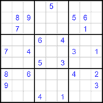 Судоку 9х9 #853 трудный