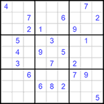 Судоку 9х9 #855 трудный