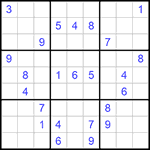 Судоку 9х9 #883 трудный