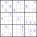 Судоку 9х9 #887 трудный