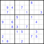 Судоку 9х9 #889 трудный