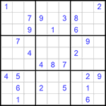 Судоку 9х9 #851 очень трудный