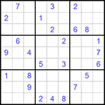 Судоку 9х9 #853 очень трудный